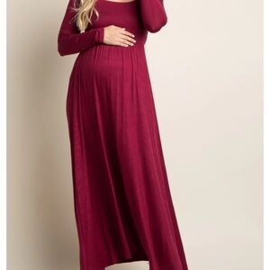 Pinkblush Long Sleeve Burgundy Dress
